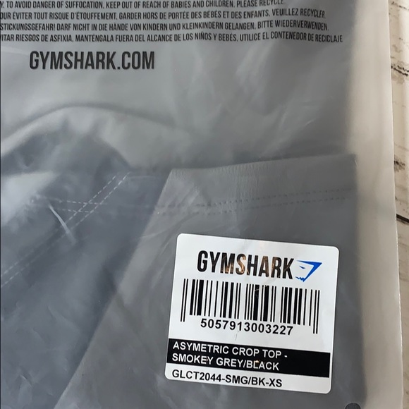 Gymshark asymmetric crop top smokey grey black XS - Picture 5 of 8